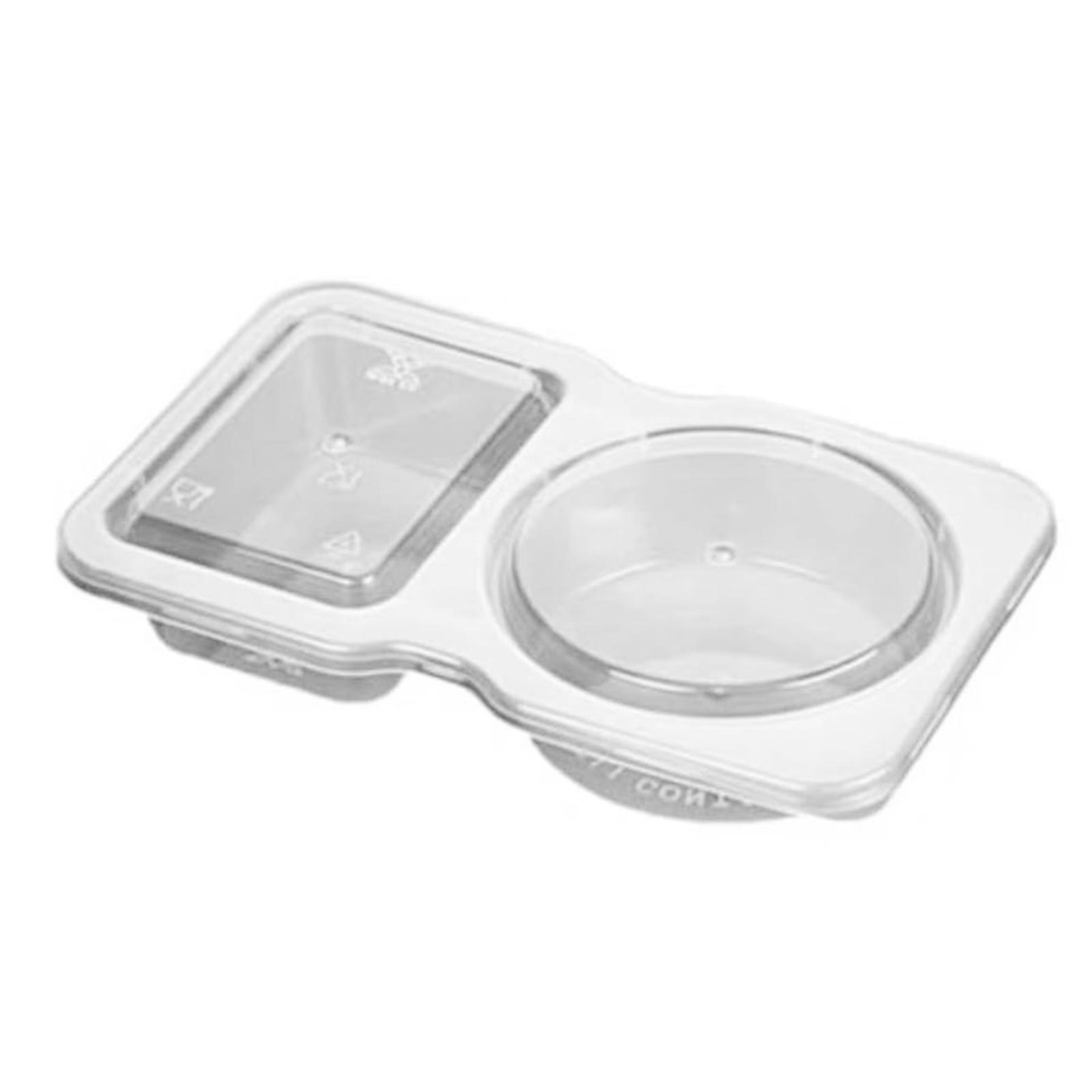 

50/100 шт одноразовый контейнер для приправ большой 2 отсека контейнеры для закусок для отбора проб 50Pcs