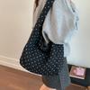 Polka Dot College Style Women Woolen Shoulder Bags Large Capacity Ladies Casual Tote Bag Versatile Portable Female Handbags