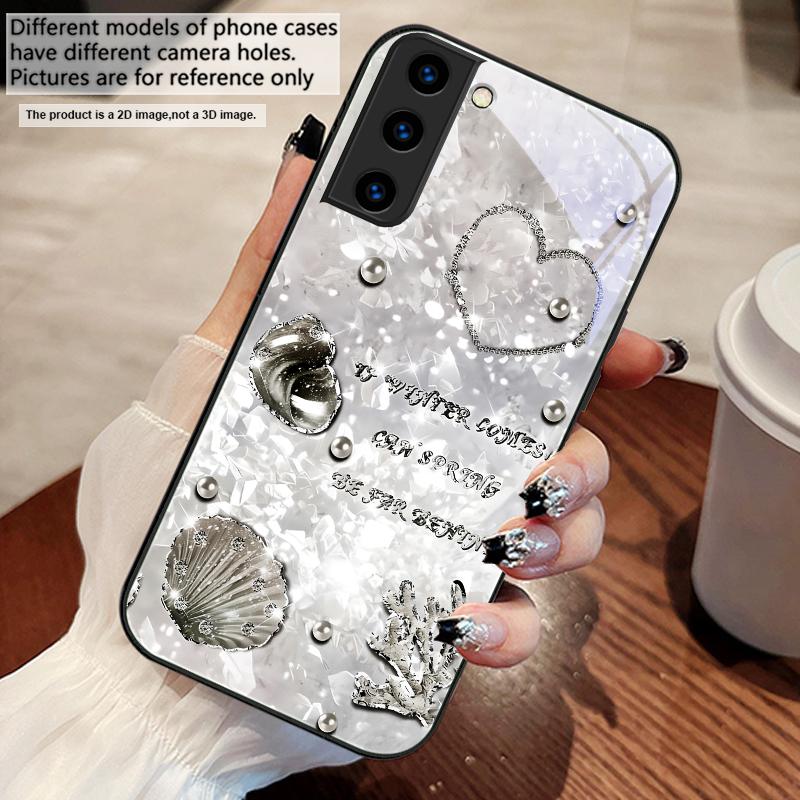 Beautiful Purple Shell For Samsung S25 S25 Edge S25Ultra S8 9 S10 20 U Ltra S21 Pro 22 Plus S23 FE S24 Ultra Glass Phone Case