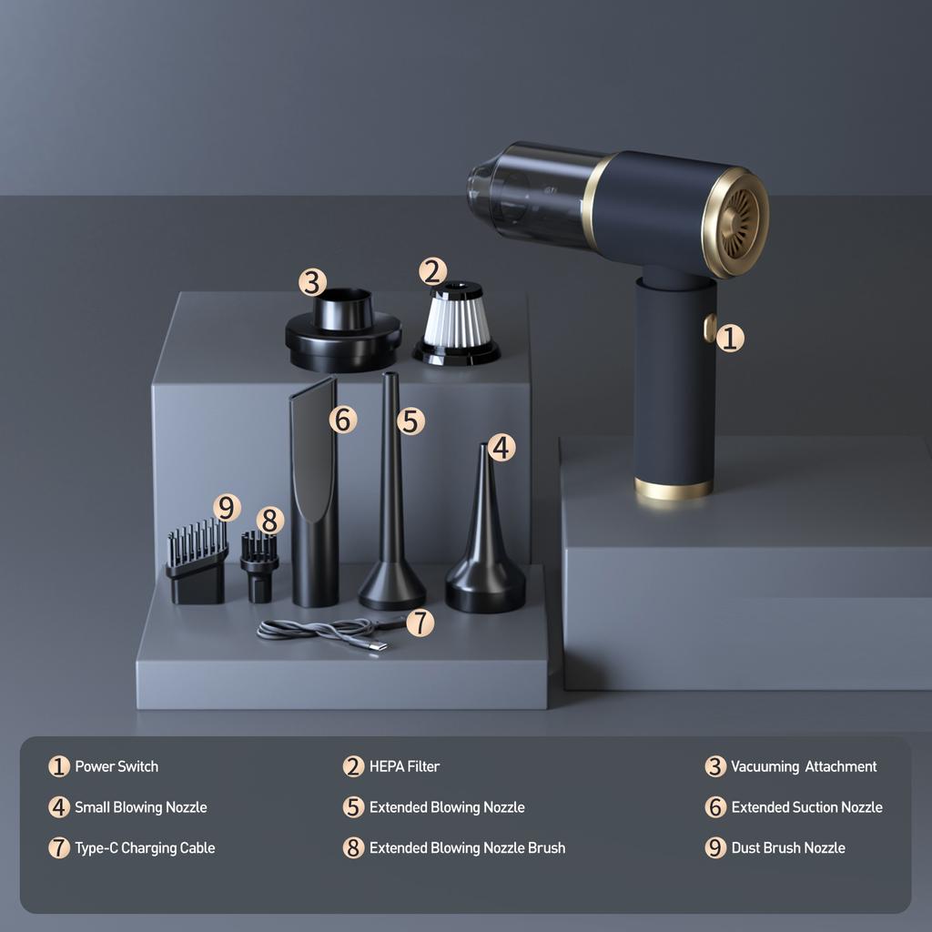 Youpin Car Vacuum Cleaner Strong Suction Mini Portable Wireless Powerful Cleaning Machine For Car Home Cleaning Machine