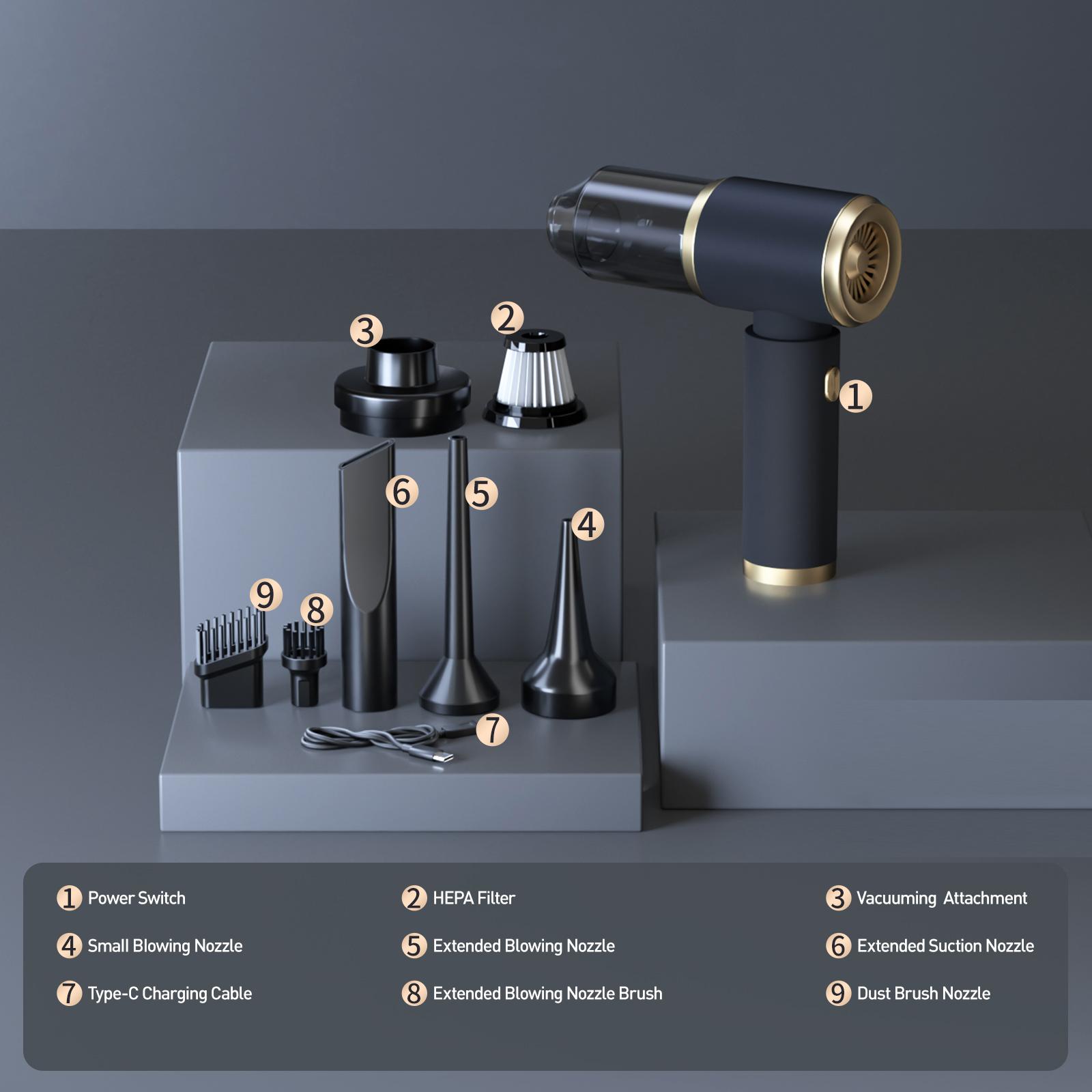 

Youpin автомобильный пылесос с сильным всасыванием, мини портативный беспроводной мощный пылесос для уборки автомобиля и дома синий