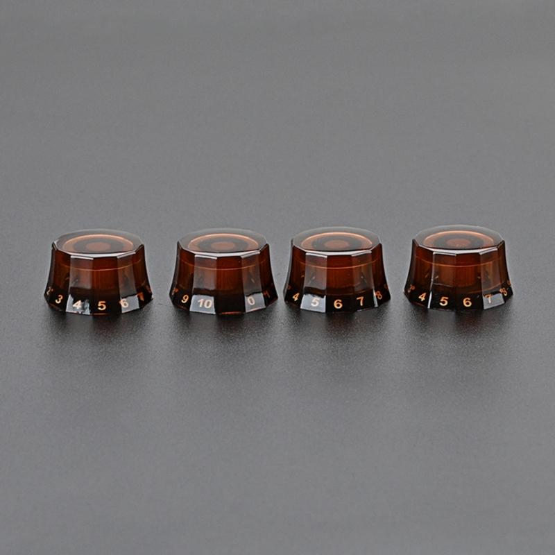 4 Stück Gitarrenknöpfe Zylinderhut-Knopf 6mm Schaftloch Gitarren-Potentiometer-Reglerknöpfe