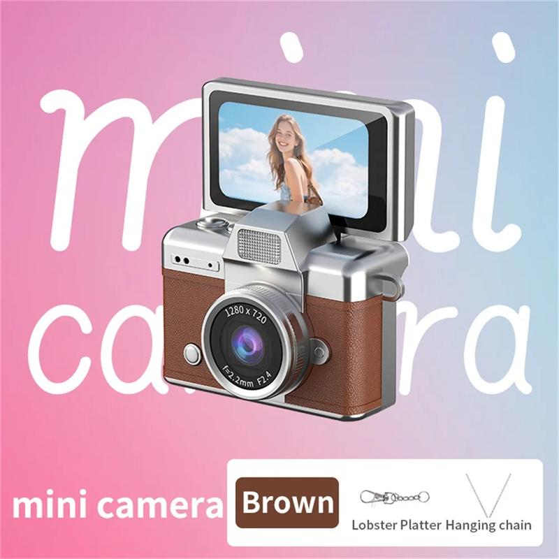 Palm-Sized Mini Digital Camera 180° Flip Selfie Screen with Flashlight Multiple Filters Keychain Portable Digital Camera LK027