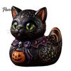 Midnight Theme Decorative Figurine Witches Cat Duck Figurine, Dark Fantasy Resin Whimsical Decor Accessories Statue, Gothic Cat-Duck Ornament, Spooky
