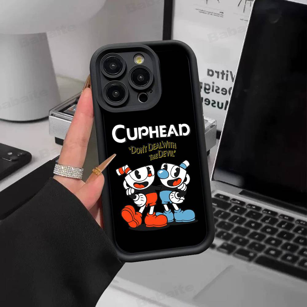 Anime Cuphead Cartoon Phone Case For IPhone 17 16 15 14 13 12 11 Pro Max Plus Silicone Shockproof Case