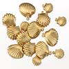 20pcs Stainless Steel Small Shell Charms Gold Plated Pendants for Earrings Jewelry Making DIY Supplies Bulk Wholesale Components