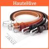 Ladies Pu Leather Belt With Metal Pin Fastener For Office And Outfits Daily