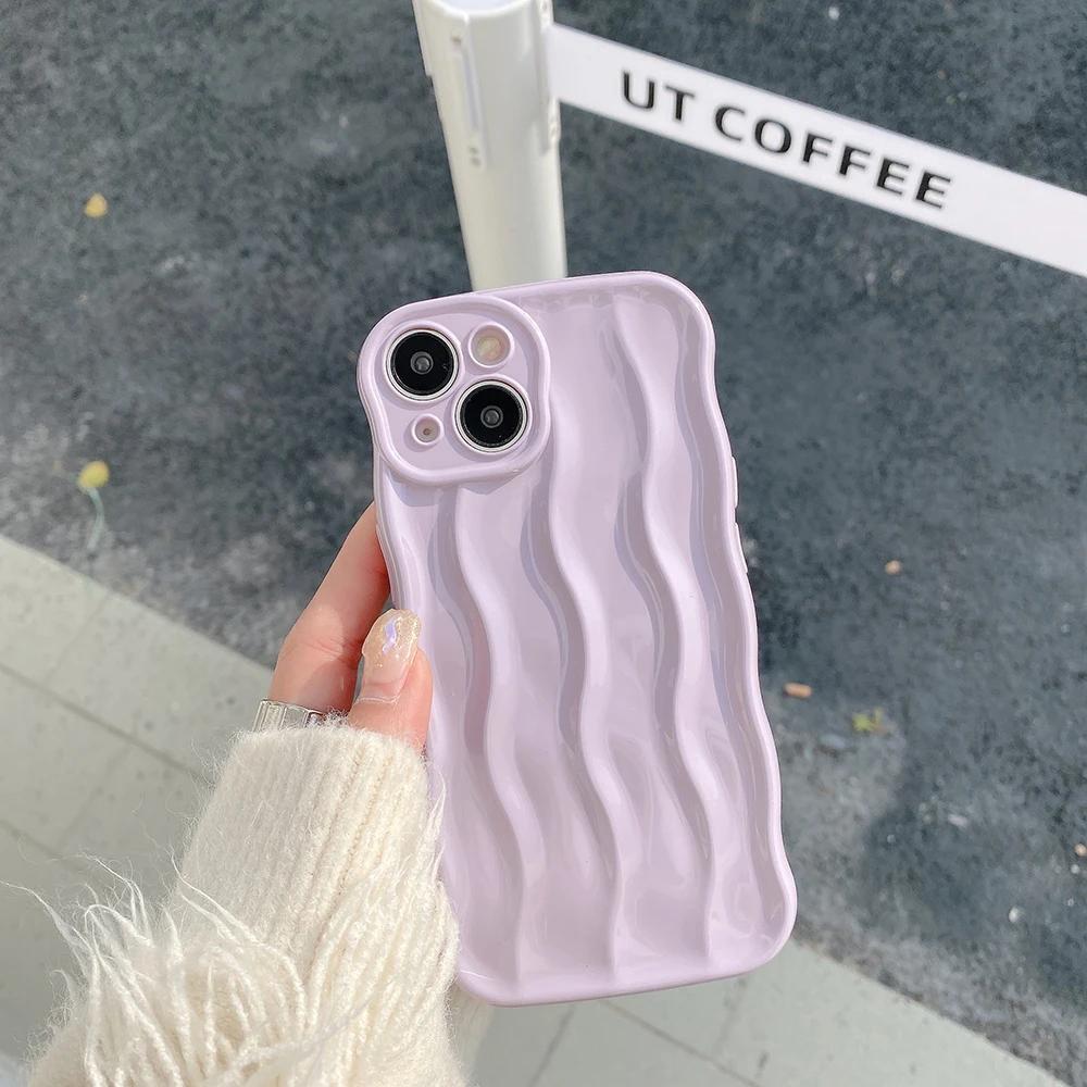 3D water ripple pattern Phone Case For iPhone 17 16 15 14 13 Pro Max 14promax 14pro Soft Shockproof Back Cover