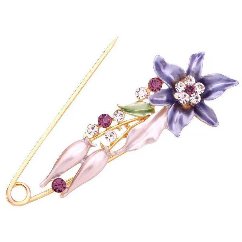 1PCS Large Pin Bohemian Style Shiny Brooch Coat Anti-exposure Silk Scarf Buckle Shawl Buckle Pin Versatile Corsage