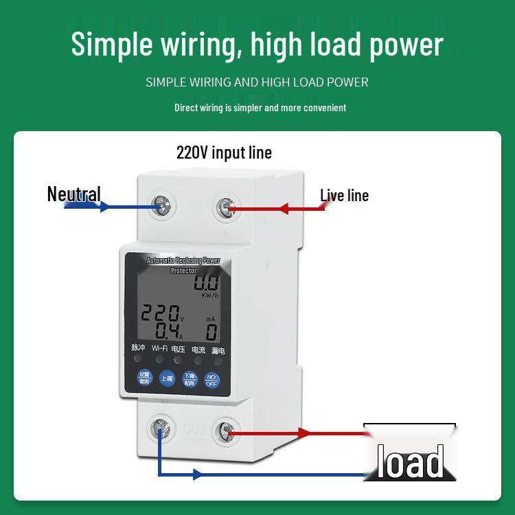 WiFi Smart Timer Leistungsschalter mit Sprachsteuerung und Leckageschutz