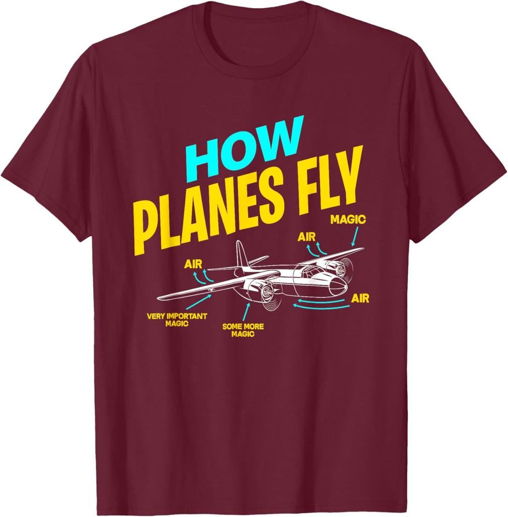 How Planes Fly  Aircraft Engineer Gift TShirt Short Sleeve Casual 100 Cotton Shift