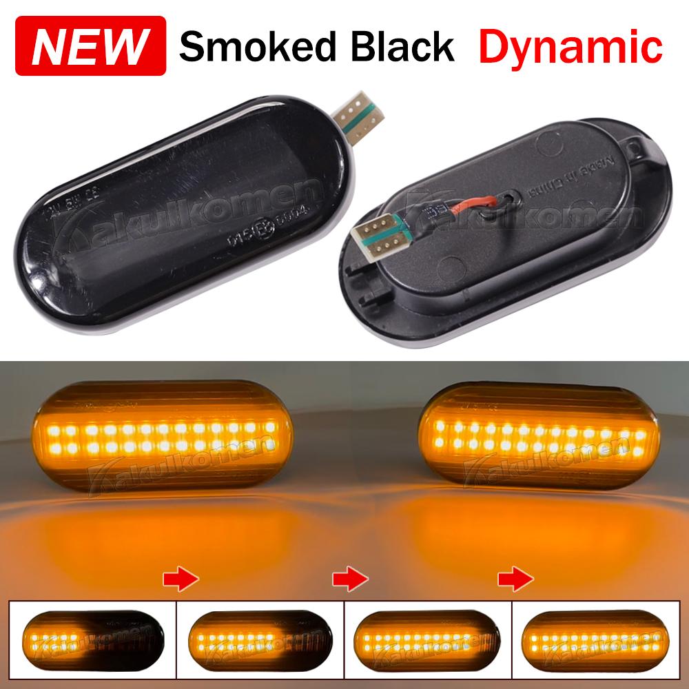 2Pcs Dynamic LED Car Side Marker Lights Repeater Signal Lights For VW Volkswagen Bora Golf 3/4 Passat Polo Sharan Seat Ford