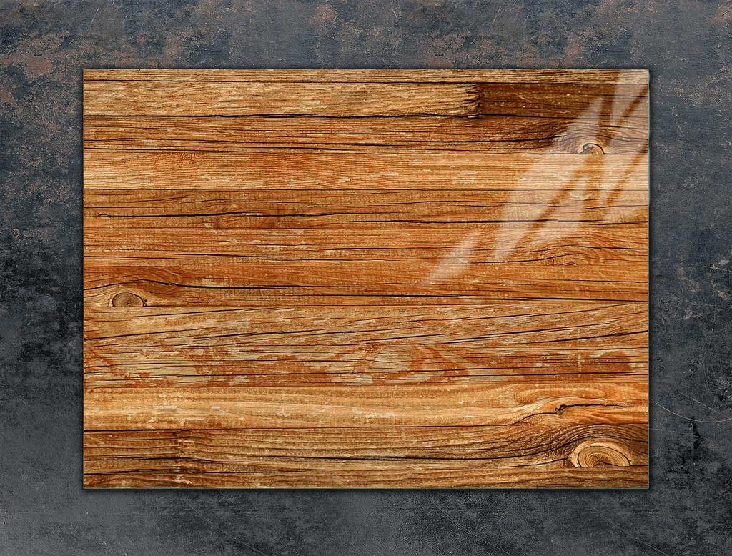 SZKLANA PŁYTA OCHRONNA NA KUCHENKĘ 70x52 DREWNO