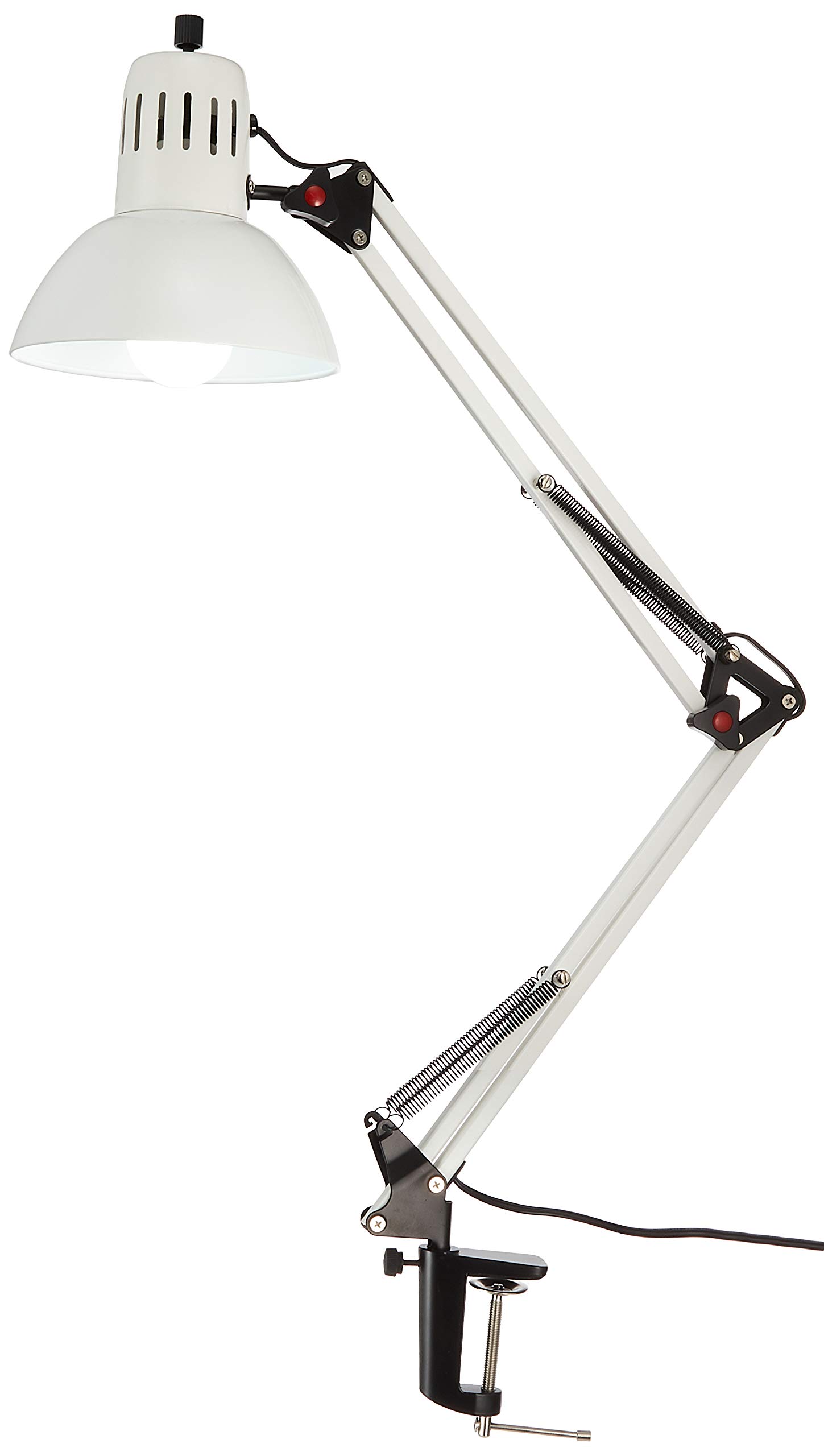

Tokyo Metal Industrial Desk Lamp, Clamp Type, 60W Bulb-Type Fluorescent Light, E26, White, SL-106WEFZ
