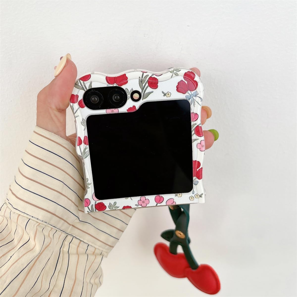 

Милый чехол с дизайном в виде тюльпанов для Samsung Galaxy Z Flip 6, Забавный кавайный чехол для телефона Galaxy Z Flip 6 с цепочкой для девочек, дам, женщин