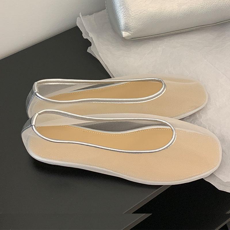 Fashion Footwear Mesh Breathable Ladies Flats Slip On Shoes Luxury Female Slides Fashion Shallow Women Ballet Flats Dance Shoes