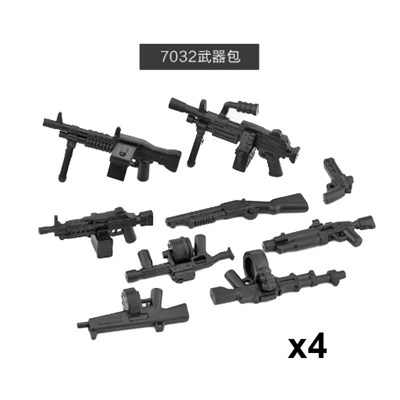 Andra världskriget Militära Vapen Byggklossar Armé Soldater Figurer 98K MG34 MG42 PPSH Vapenbälte Tillbehör Klossar Leksaker För Barn