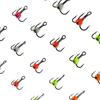 ICERIO 10PCS Lifelike Egg Bead Treble Hooks Glow Ice Fishing High Carbon Steel Sharp Barbed Fishing Hooks for Trout & Salmon