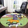 1pc Cat Party Office Round Area Rug, Indoor Mat Suitable ForOffice, Under Office Chairs Bedroom Living Room Home Decor, Room Deco Q130