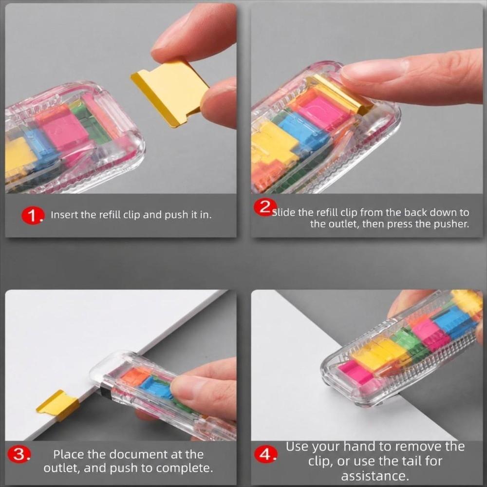 50Pcs Metal Push Clip Refills Multi Color Paper Fasteners Binder Refill Clips  Paper Bundling