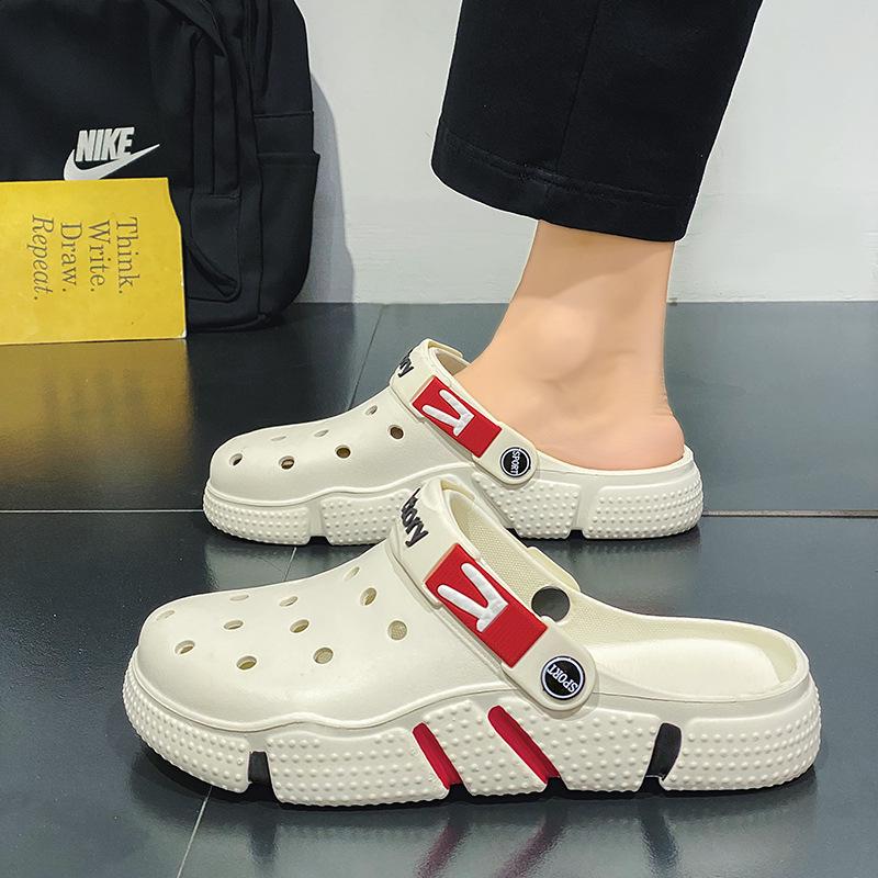 Men's Oversized Hollow Garden Shoes - Soft Sole Casual Sandals & Slippers for Outdoor Beach Fashion