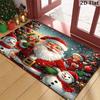 VIKAMA Christmas Cartoon Entry Door Mat Father Christmas Elf Entryway Floor Mat Home Decoration Foot Mat