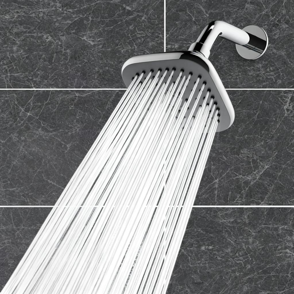 1 Pc Square Wall Mounted Showerhead, Fully Covered with Natural Rainfall Showerhead, Universal G1/2 Connection Port