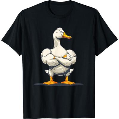 Fashion Release The Quackin Duck Gym Weightlifting Bodybuilder T-Shirt Graphic T Shirts Men Clothing Streetwear Camisetas