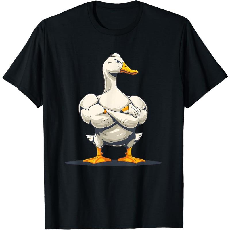 Fashion Release The Quackin Duck Gym Weightlifting Bodybuilder T-Shirt Graphic T Shirts Men Clothing Streetwear Camisetas