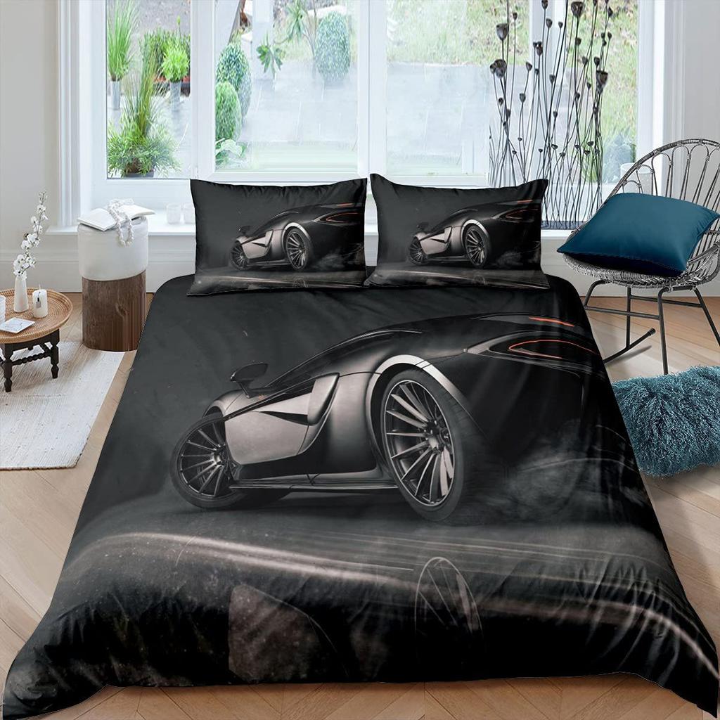 Dreiteiliges Sportwagen-Serie Daunenbettbezug-Set Bettbezug