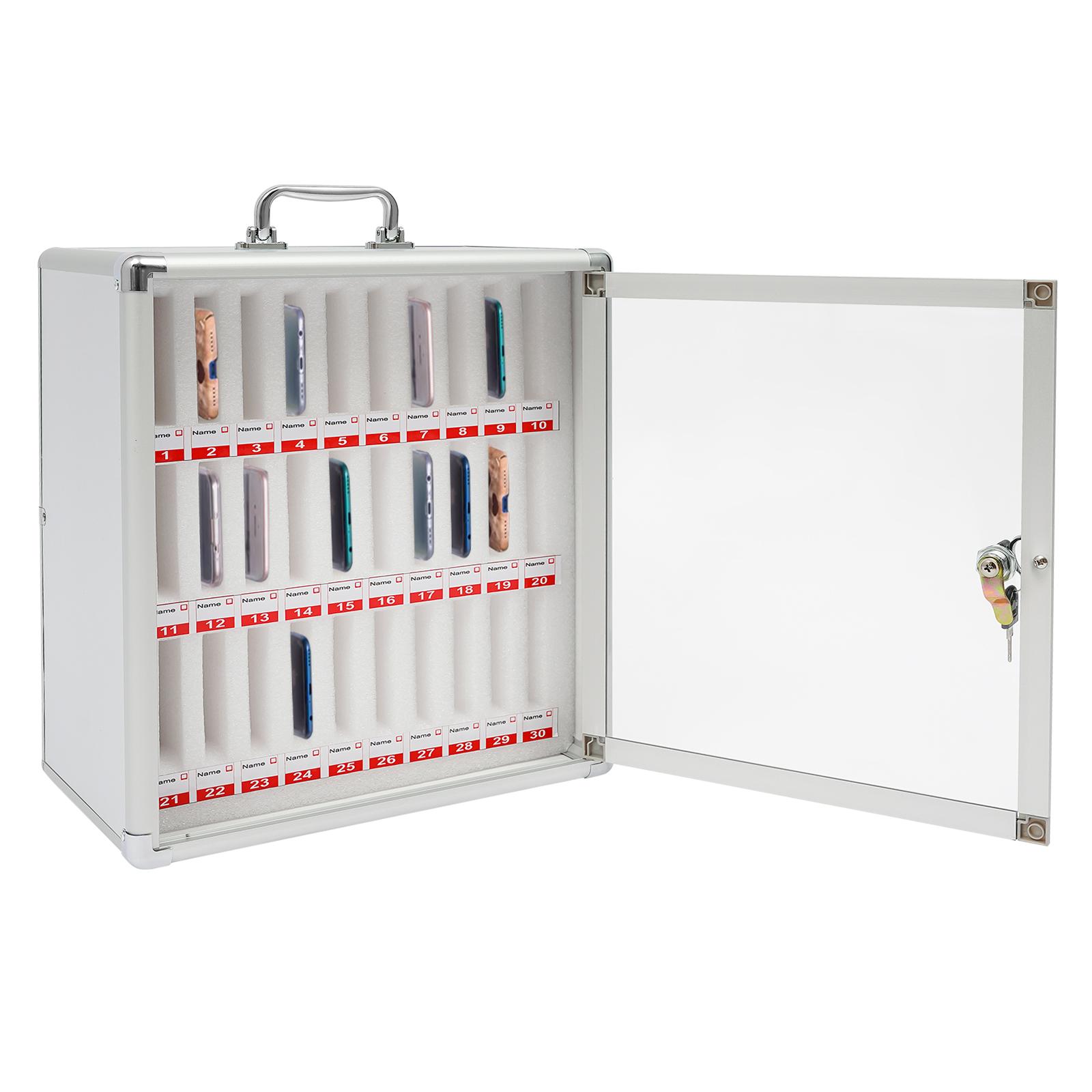 

30-slot Aluminum Alloy Storage Cabinet for Cell Phones, Cell Phones Storage Cabinet, Lockable Cell Phone Storage Cabinet Wrapped
