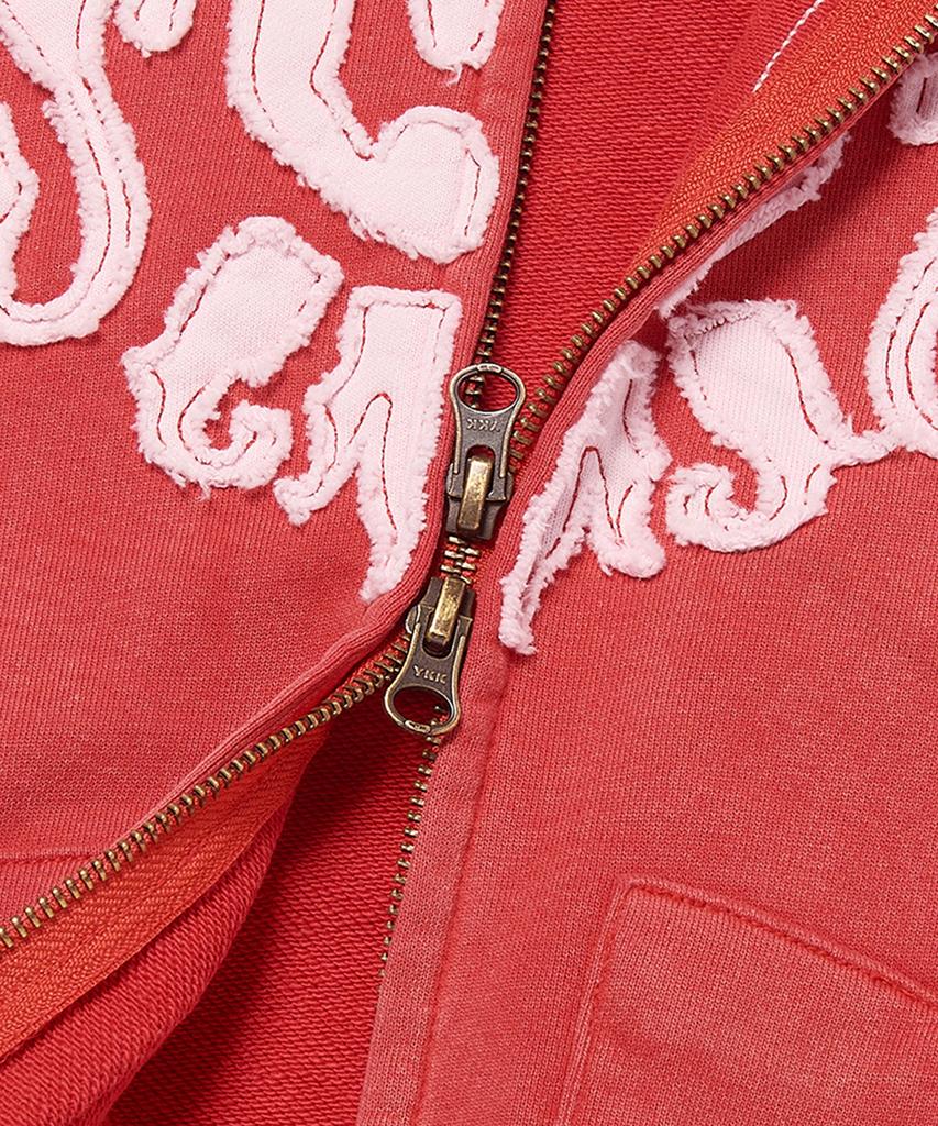 Wkndrs Applique Zipup Hoodie (L.Red)
