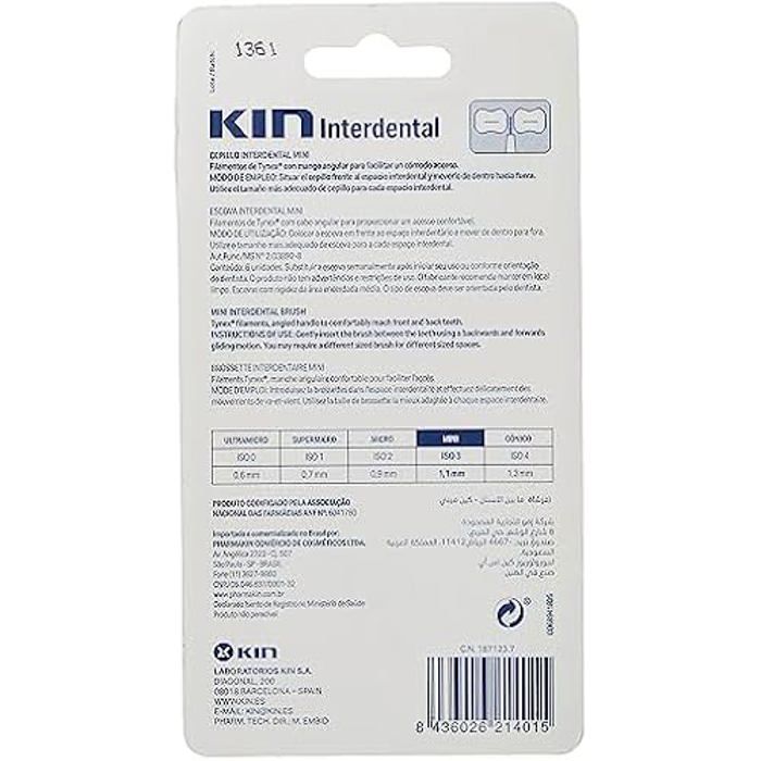 Interdentaire Mini 1,1mm - KIN - 6 unités - Hygiène dentaire - Léger - Adulte