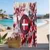 Dänemark Fußball Print Strandtuch Schnelltrocknend Super Saugfähig Weiches Badetuch für Schwimmen Strand Reisen Fan Souvenir Geschenk