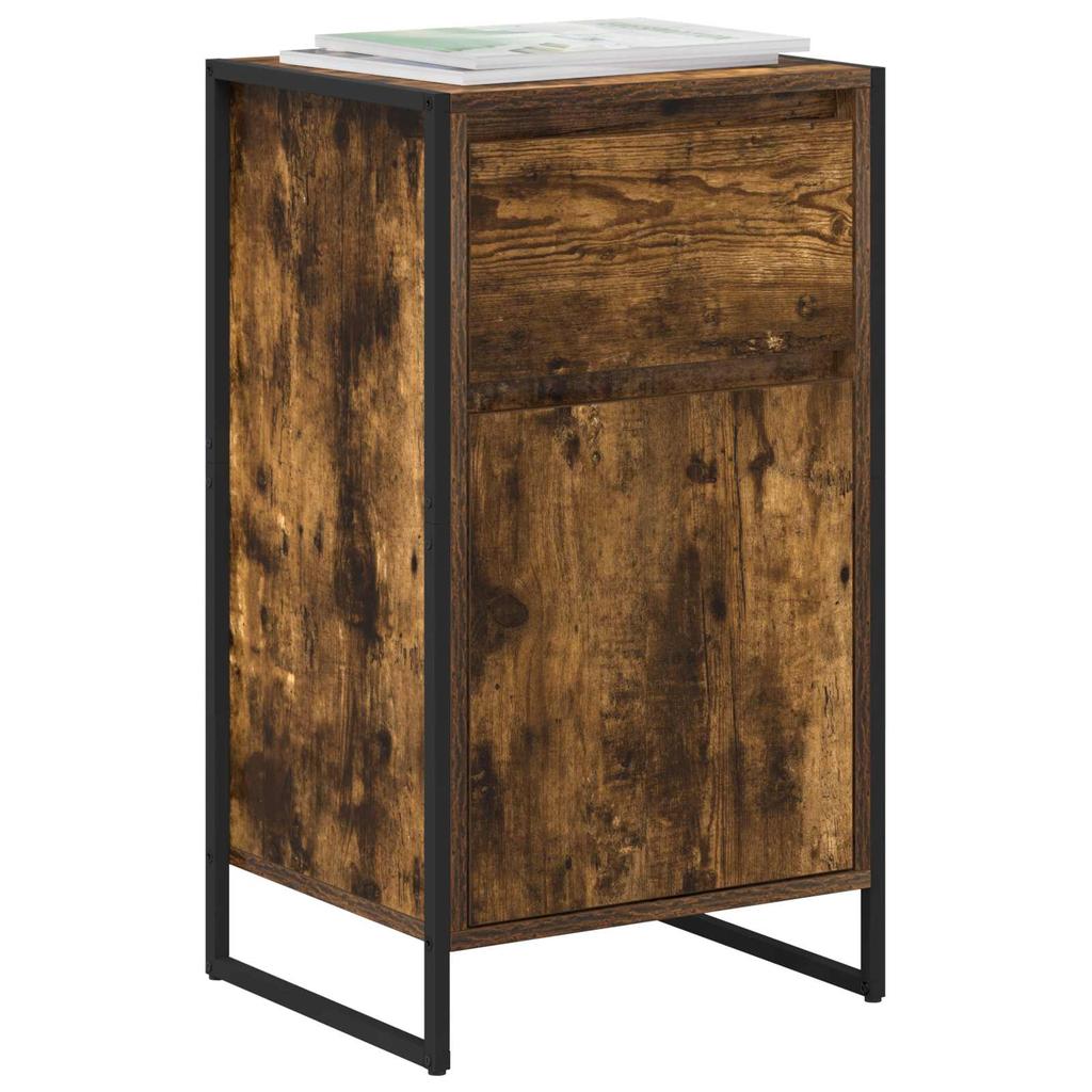 Sideboard Smoked Acacia 43 X 36 X 75.5 Cm Engineered Wood