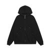 Oversized Hooded Zip-Up Sweatshirt With Rivet Detail Unisex Streetwear College Style Cotton Pullover