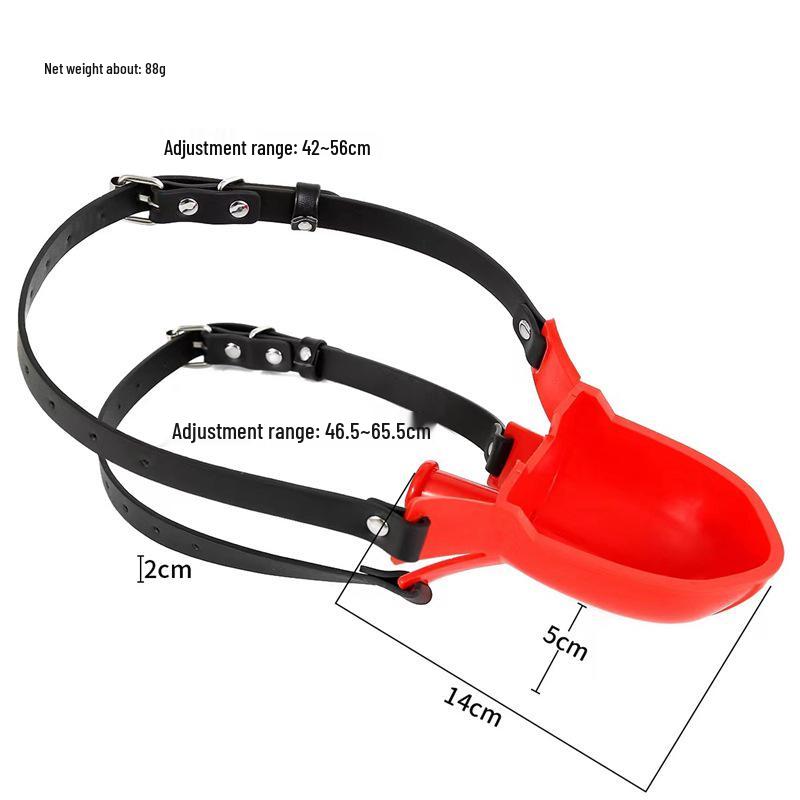 Adjustable Mouth Gag with Funnel for Deep Throat Training and Humanoid Toilet Roleplay
