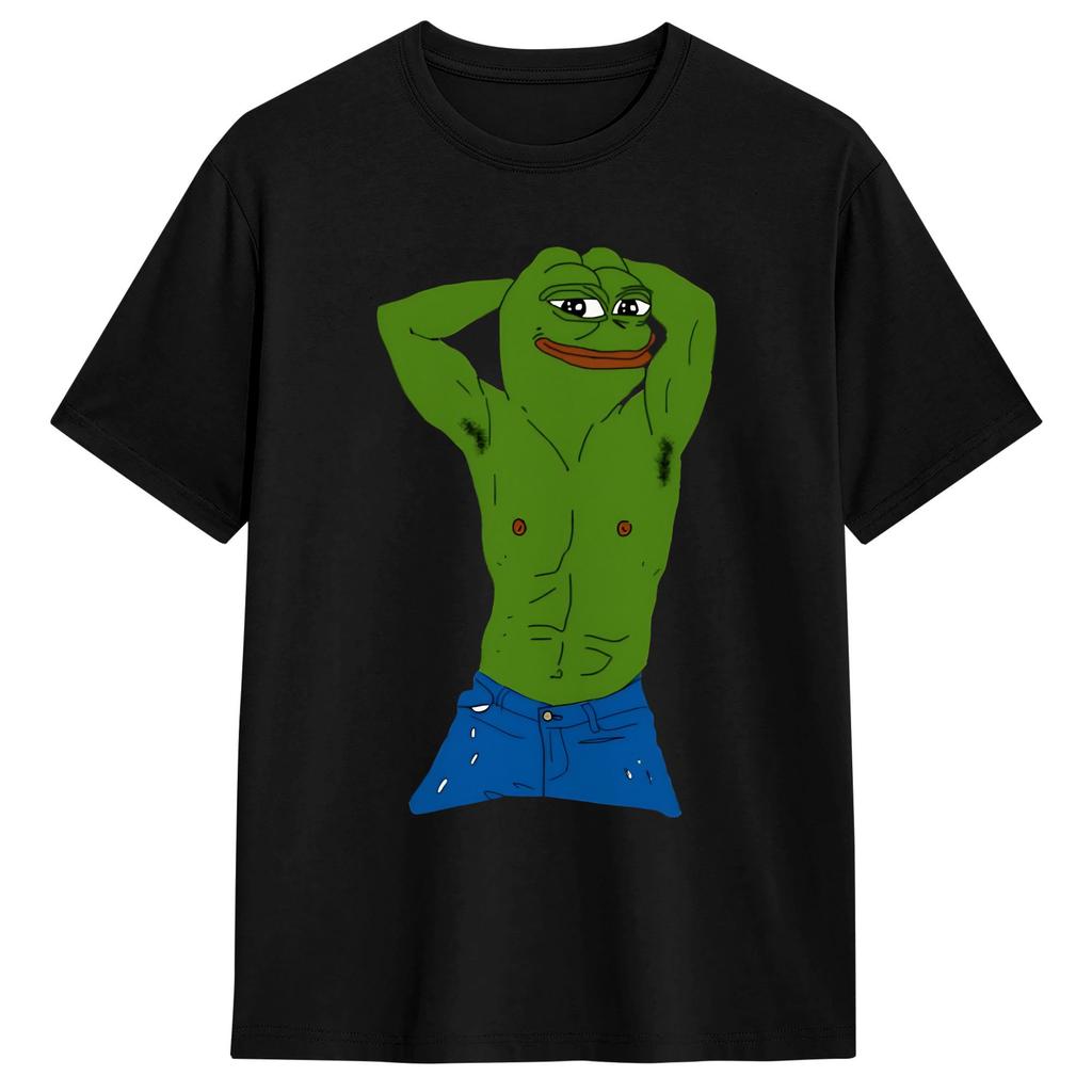Pepe The Frog Cotton Tshirt For Male Summer Y2k Funny Tshirts Comfortable Hipster Tee Shirt Big Size Loose Tops