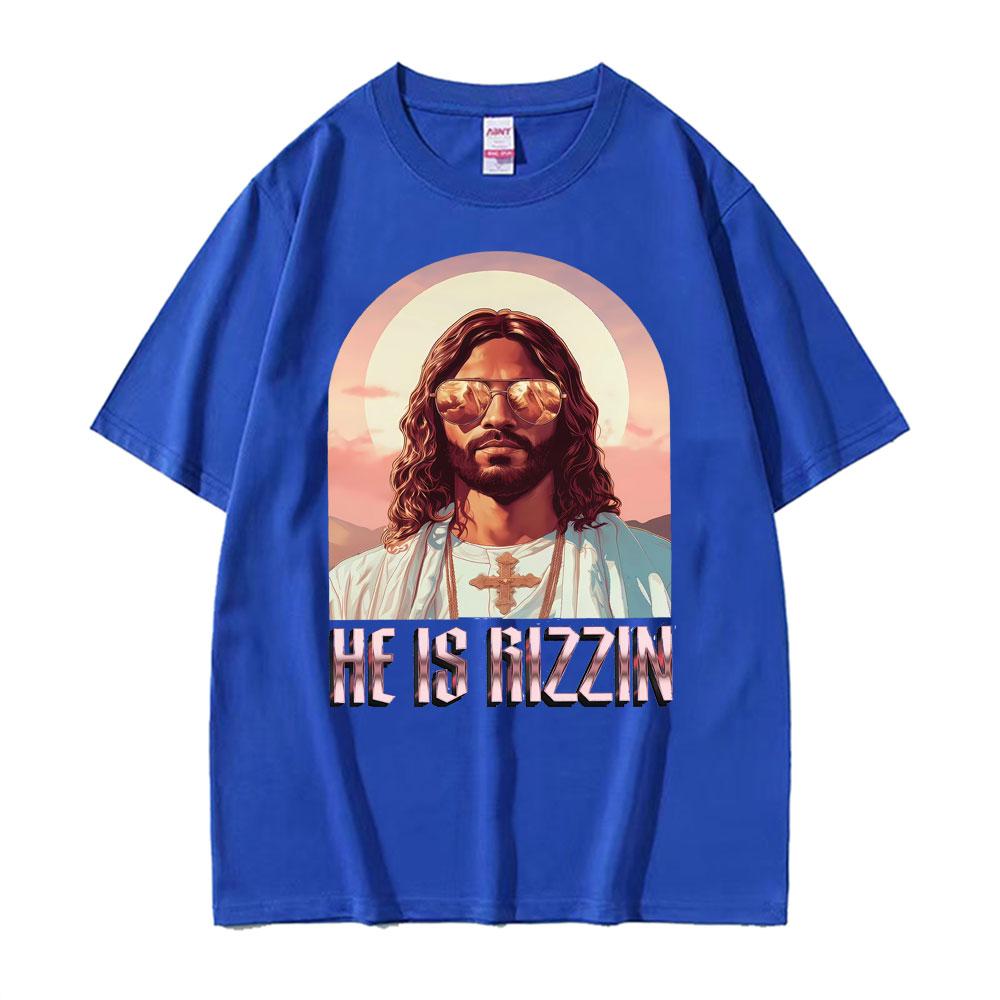 He Ls Rizzin Ježíš Rap Velikonoční Ježíš Tričko Pánské Oblečení Hip Hop Humor Styl Tričko Topy Unisex Pohodlí 100% Bavlna Trička