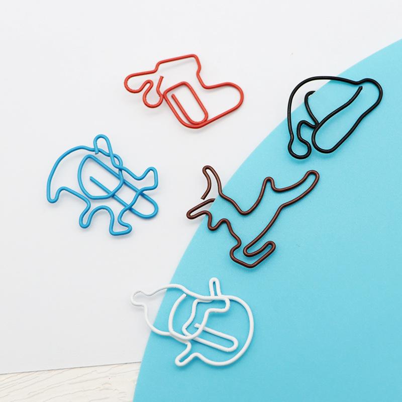 Christmas Cartoon Paper Clips: Santa, Snowman, Reindeer, Socks, Tree-Shaped Clips