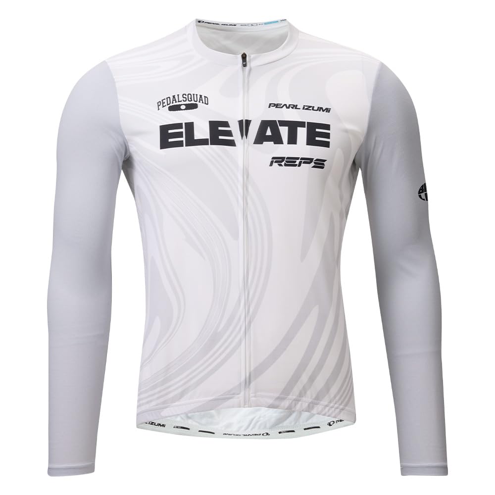 PEARL IZUMI Long Sleeve Race 10 White M N623-BL Jersey, Color Marble, Size