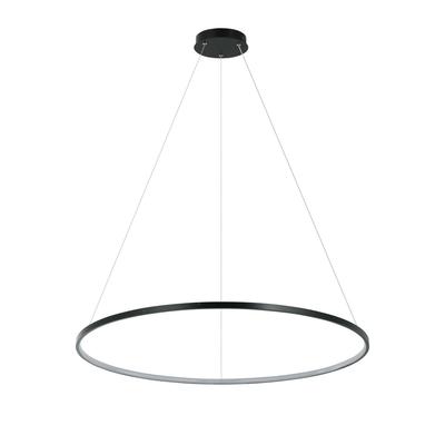 Modern Black Ring Pendant Lamp, Large Ø80cm, LED 48W, Variable Color, for Living Room, Dining Room, RING Light Prestige