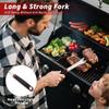 BBQ Tools Set, Heavy Duty Stainless Steel Spatula, Fork & Tongs with Portable Bag, Essential Accessories for Barbecue Outdoor Gr