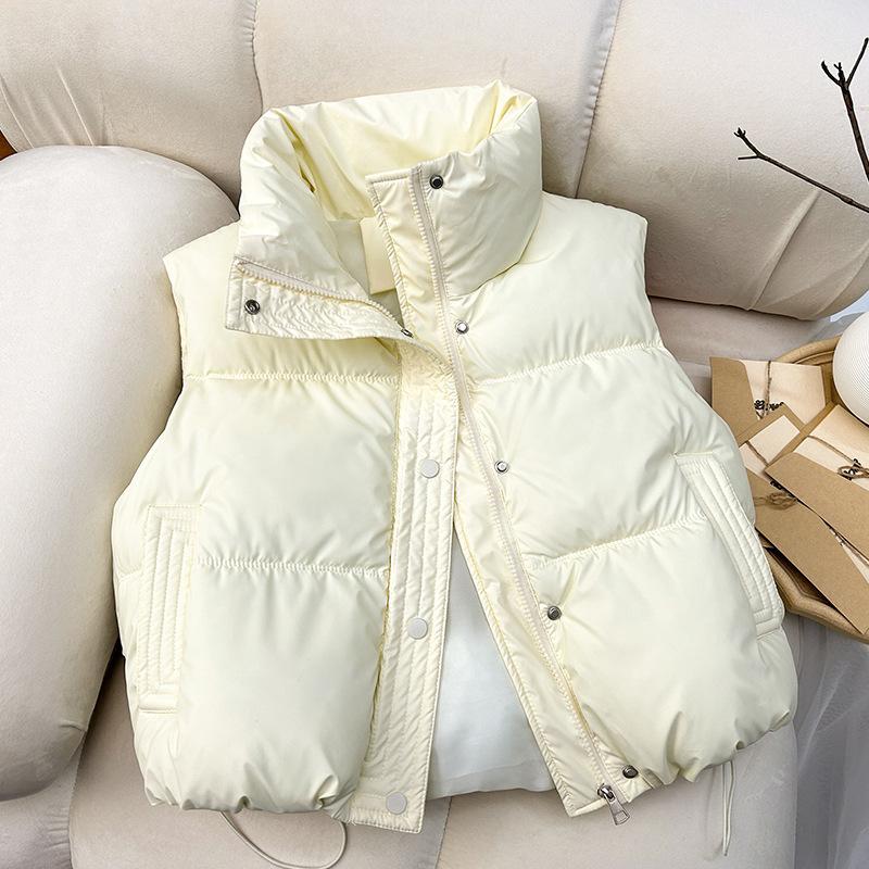 Women's Sleeveless Vest Stand Collar Casual Puffer Vest Zip Up Warm Winter Waistcoat