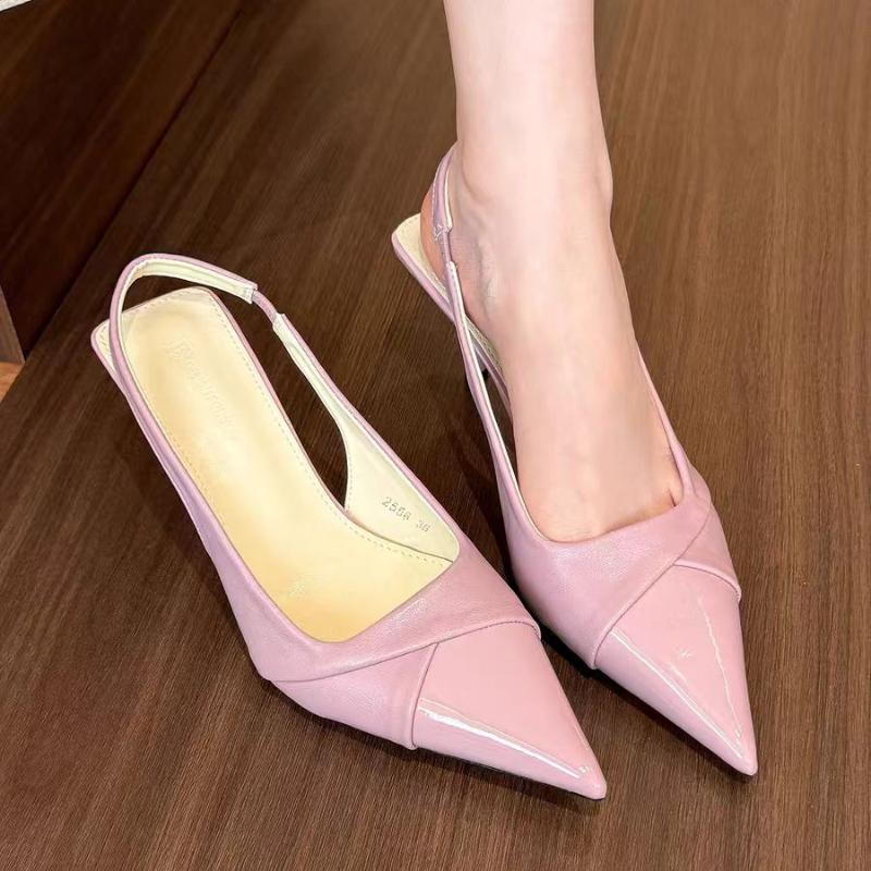 Woman Pointed Toe Sandals 2025 Summer Solid Color High Heels Elegant Shoes Sexy Stilettos Comfortable Women’s Sandals Size 35-42
