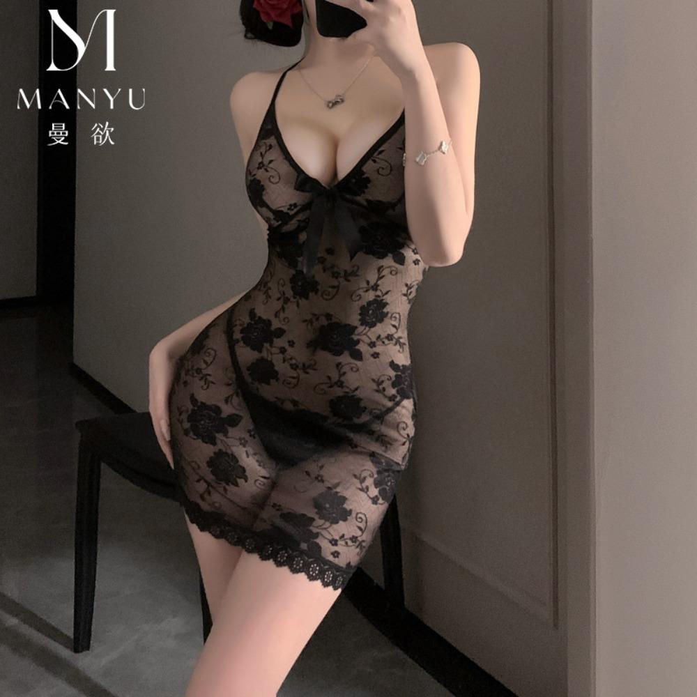 Man Desire Lingerie Purple Pure Desire Nightdress Sexy Lace Seduction Bed Free Pajamas Small Chest Uniform 9383