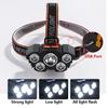 5LED Strong Light Headlamp USB Rechargeable Fishing Head Flashlight Camping Cycling Head Mounted Mine Lamp Flashlight Headlight
