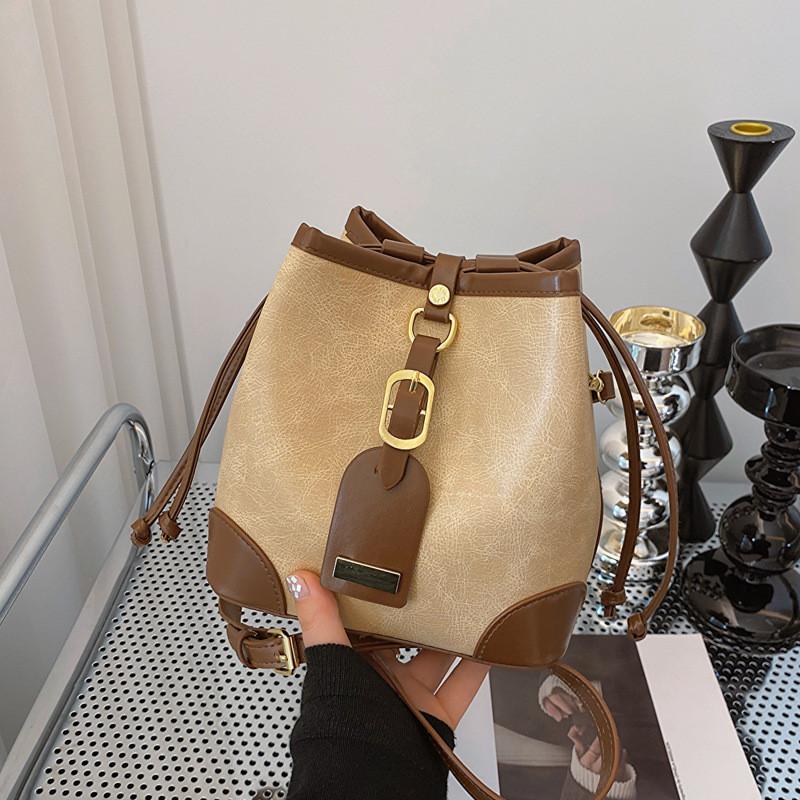 Stylish Korean Fashion Casual Women's Bucket Bag Trendy Fall Collection In Black And Brown