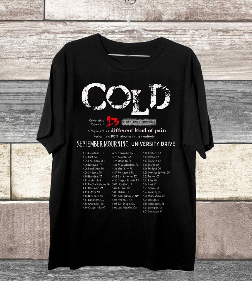 Cold Band Celebrating 25 Years Tour T Shirt Full Size S5XL K586 Unisex T-Shirt M