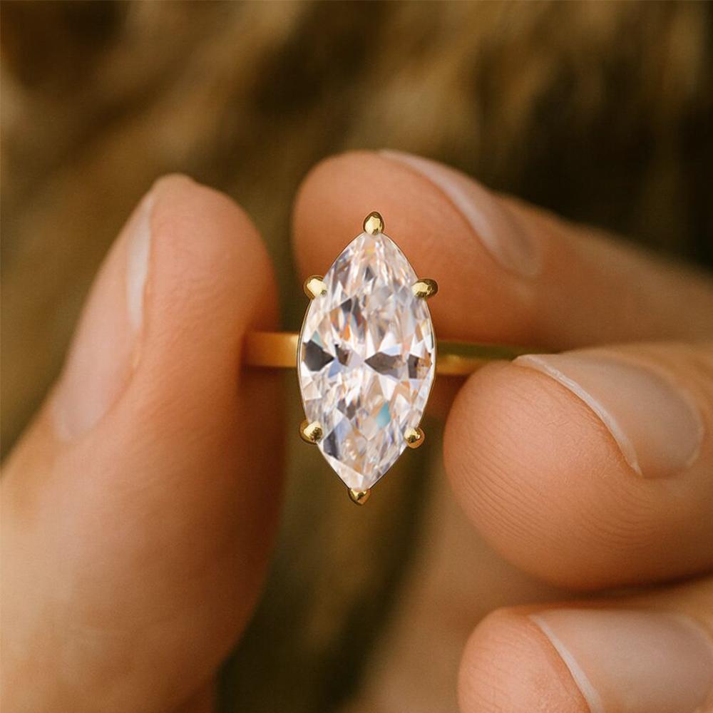 1/2/3Carat Marquise Cut Moissanite Engagement Ring for Women   CopperHalo Diamond Wedding Bands Promise Ring Jewelry